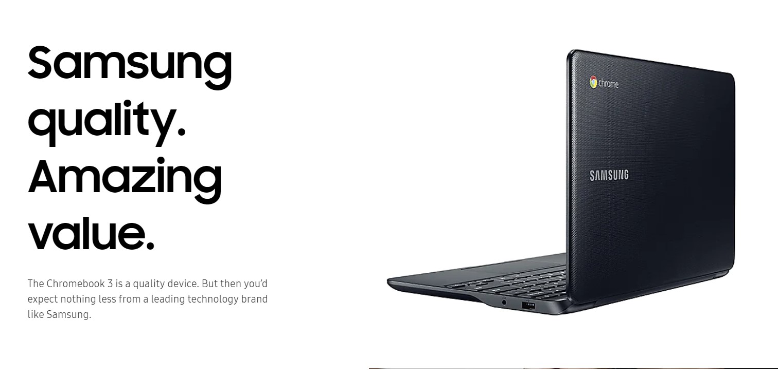 Find detailed information about Samsung Chromebook 3
