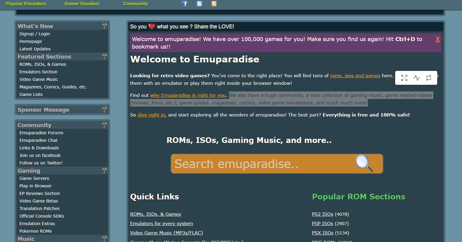 Find detailed information about Emuparadise