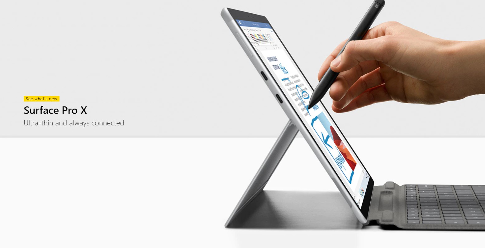 Find detailed information about Surface Pro X
