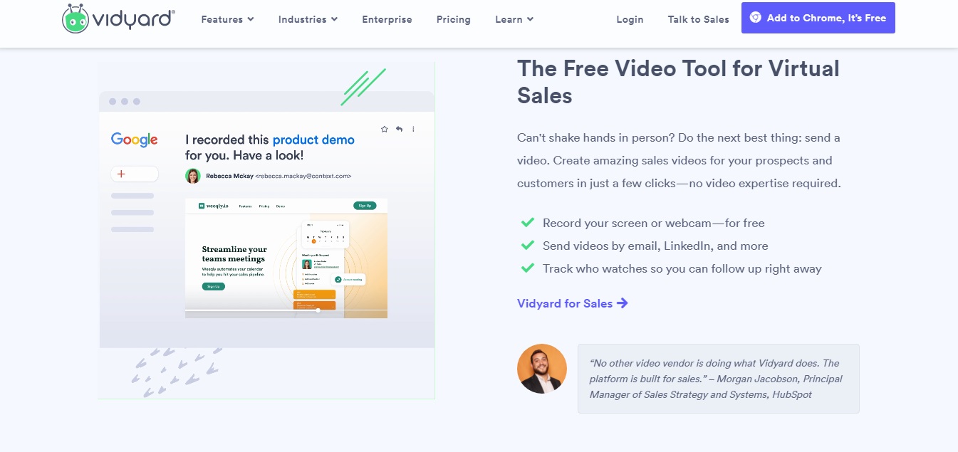 Find pricing, reviews and other details about Vidyard