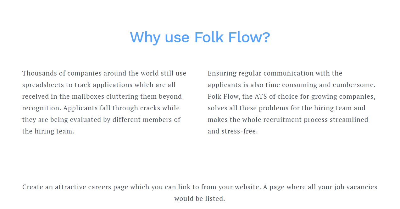 Get feedback from a vast remote working audience about Folk Flow ATS