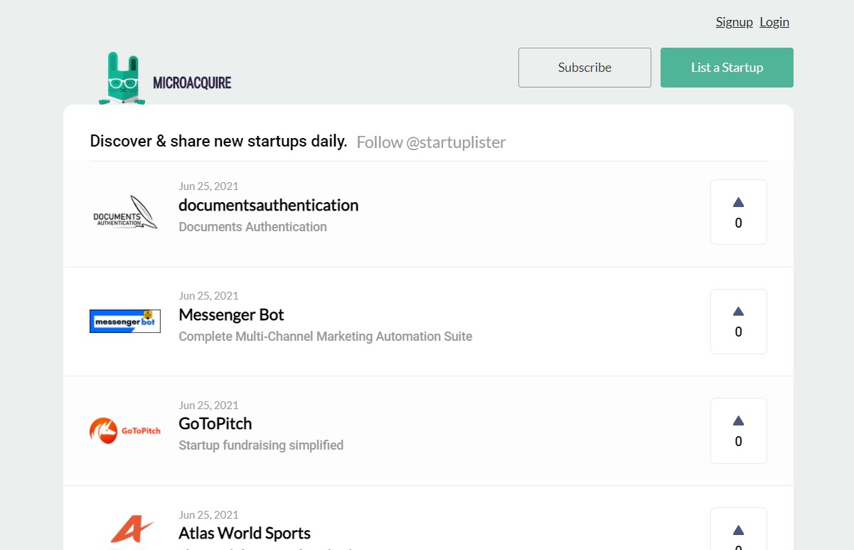 Find detailed information about Startup Lister