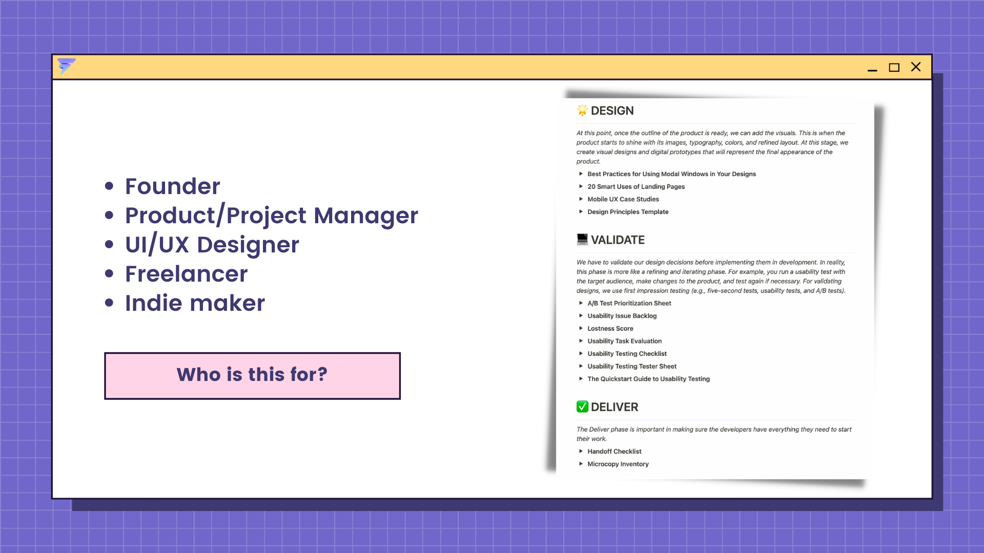 Get feedback from a vast remote working audience about Document Kit for PM and UI/UX Designer