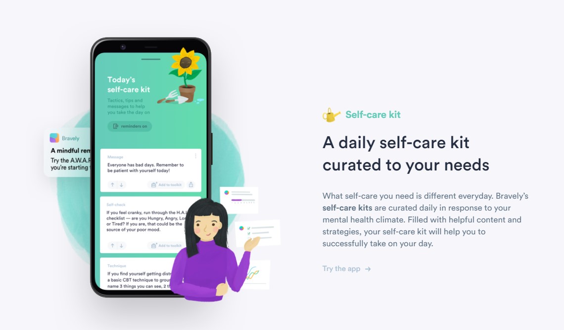 Detailed reviews and information for remote teams Bravely - Smarter mental health