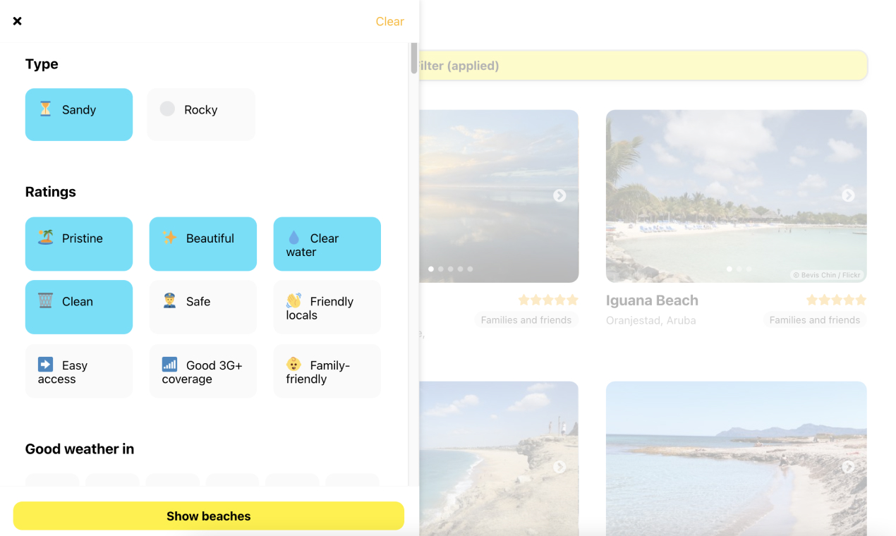 Find pricing, reviews and other details about Beach Nearby