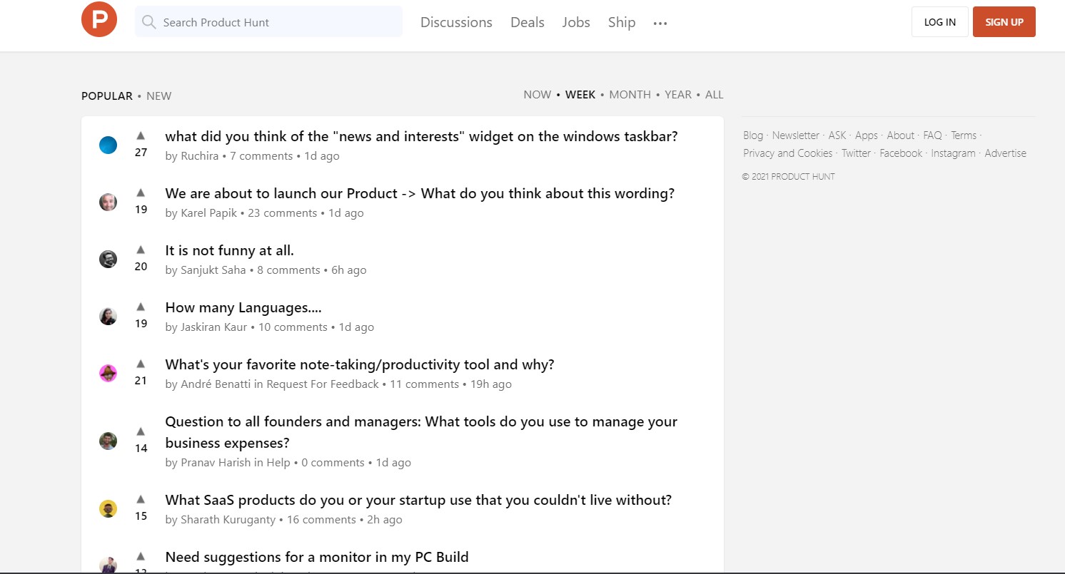 Get feedback from a vast remote working audience about Product Hunt