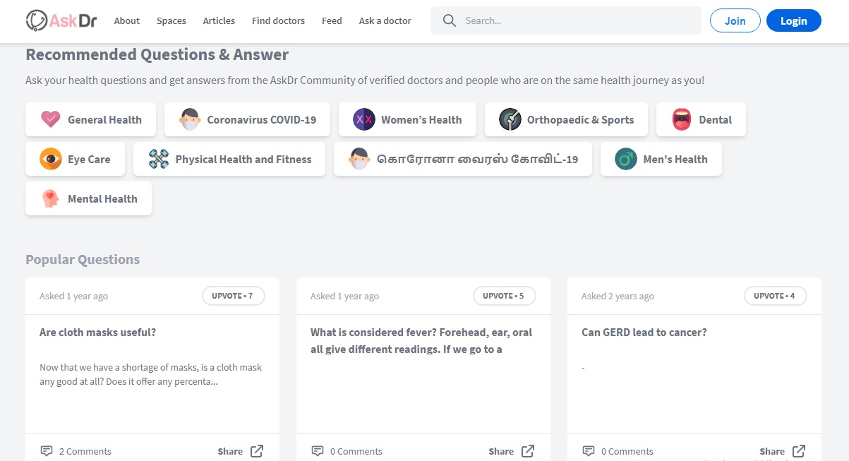 Get feedback from a vast remote working audience about AskDr