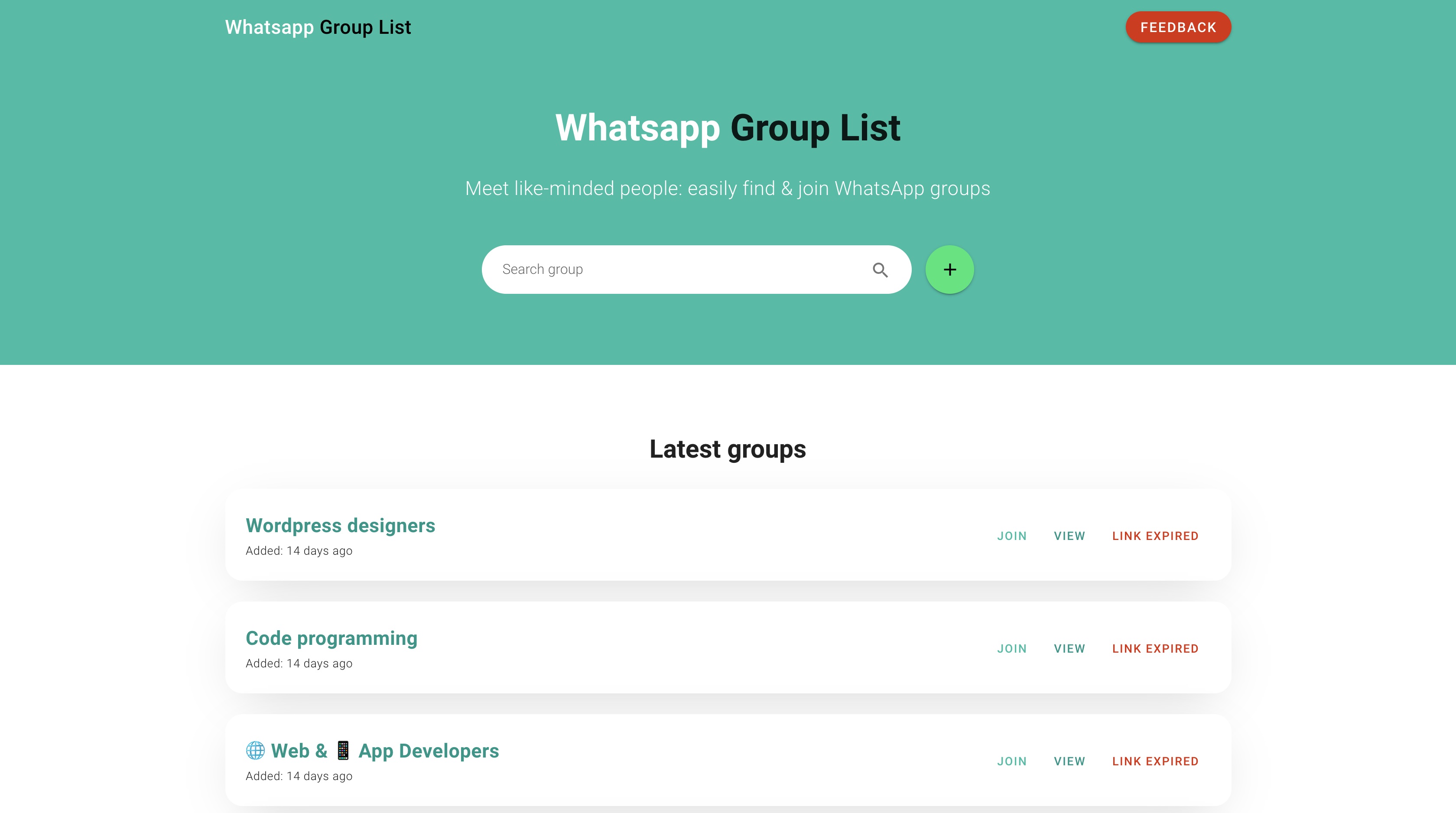 Get feedback from a vast remote working audience about WhatsappGroupList