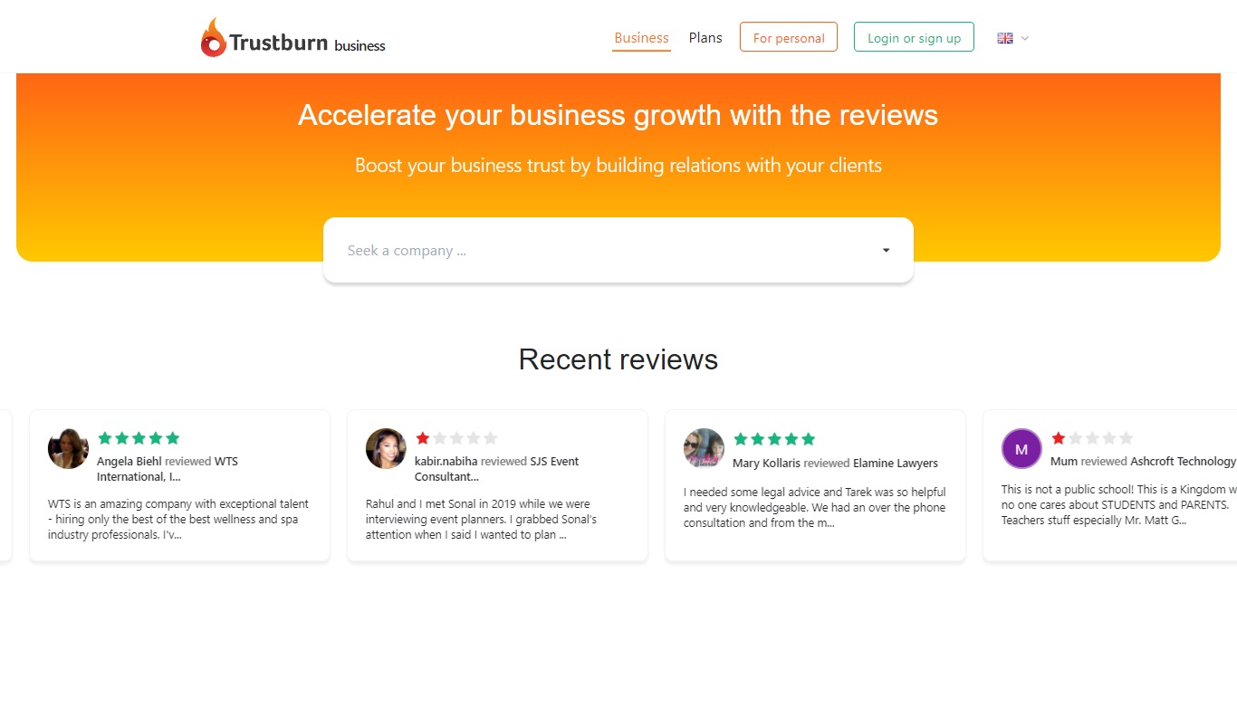 Find pricing, reviews and other details about Trustburn