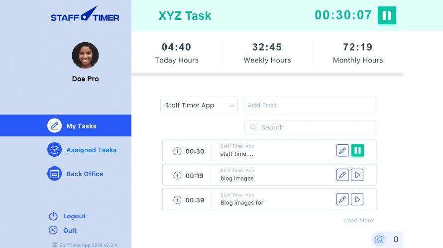 Find detailed information about Staff timer app