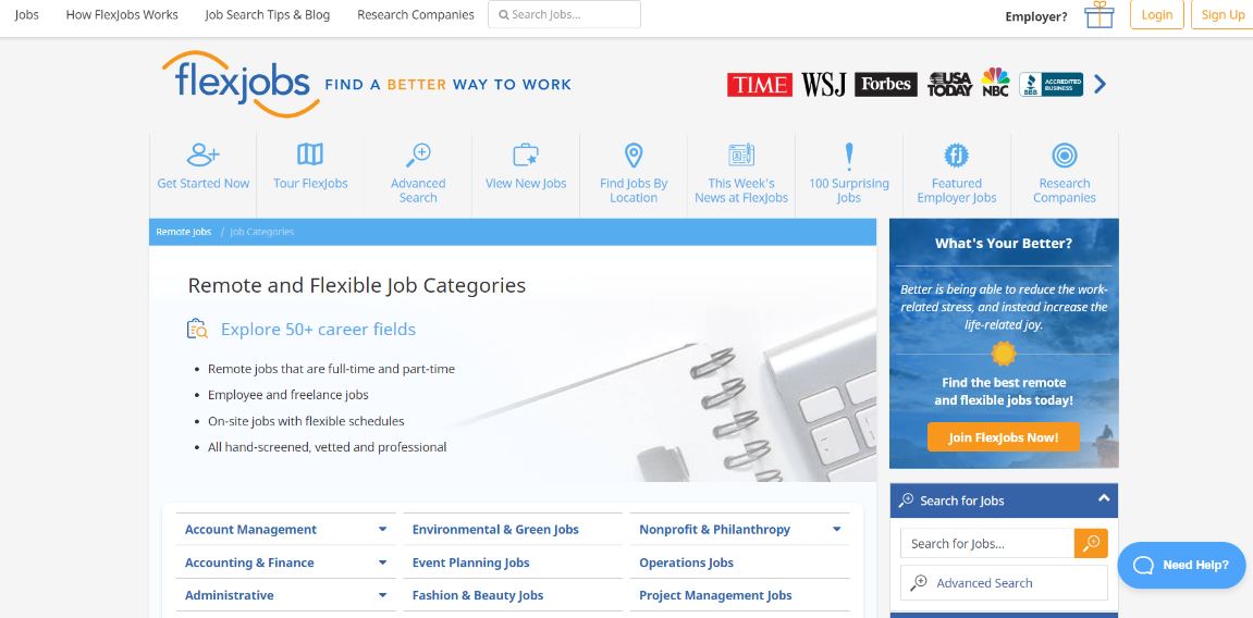 Find detailed information about FlexJobs