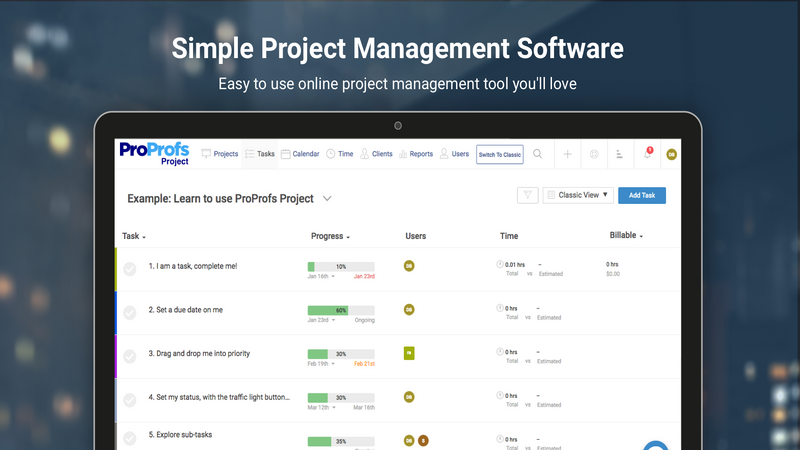 Find pricing, reviews and other details about ProProfs Project