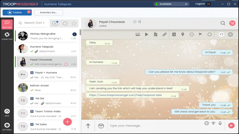 Detailed reviews and information for remote teams Troop Messenger