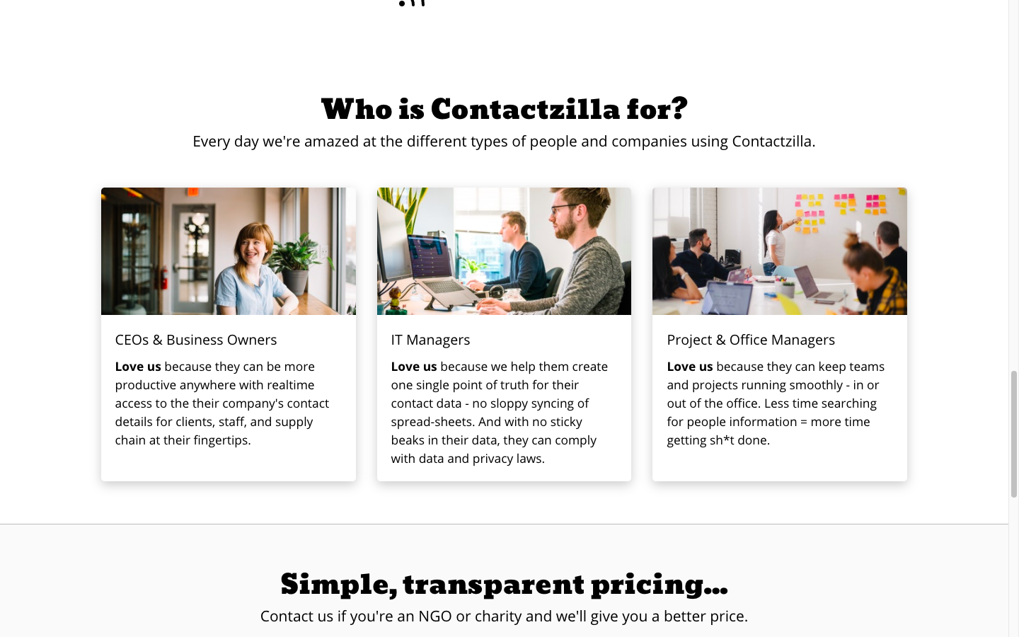 Find pricing, reviews and other details about Contactzilla