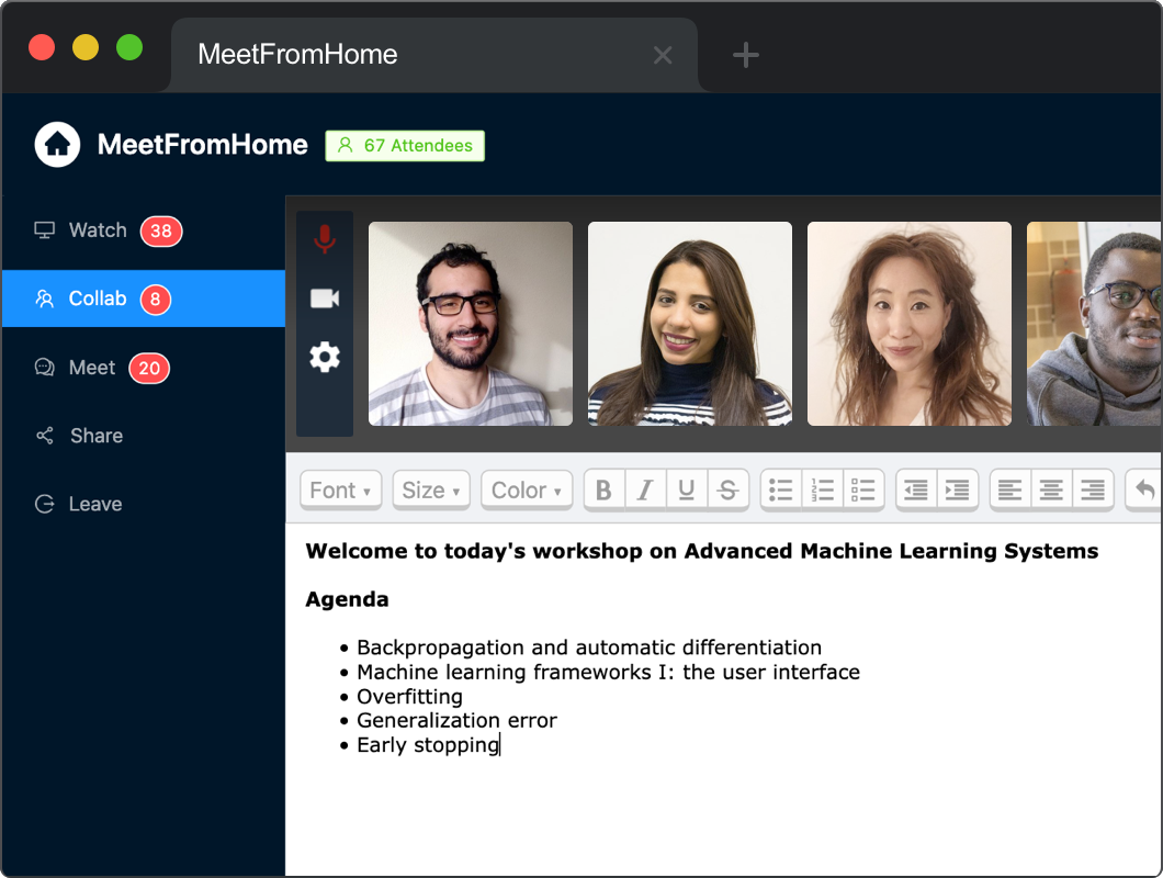 Get feedback from a vast remote working audience about MeetFromHome
