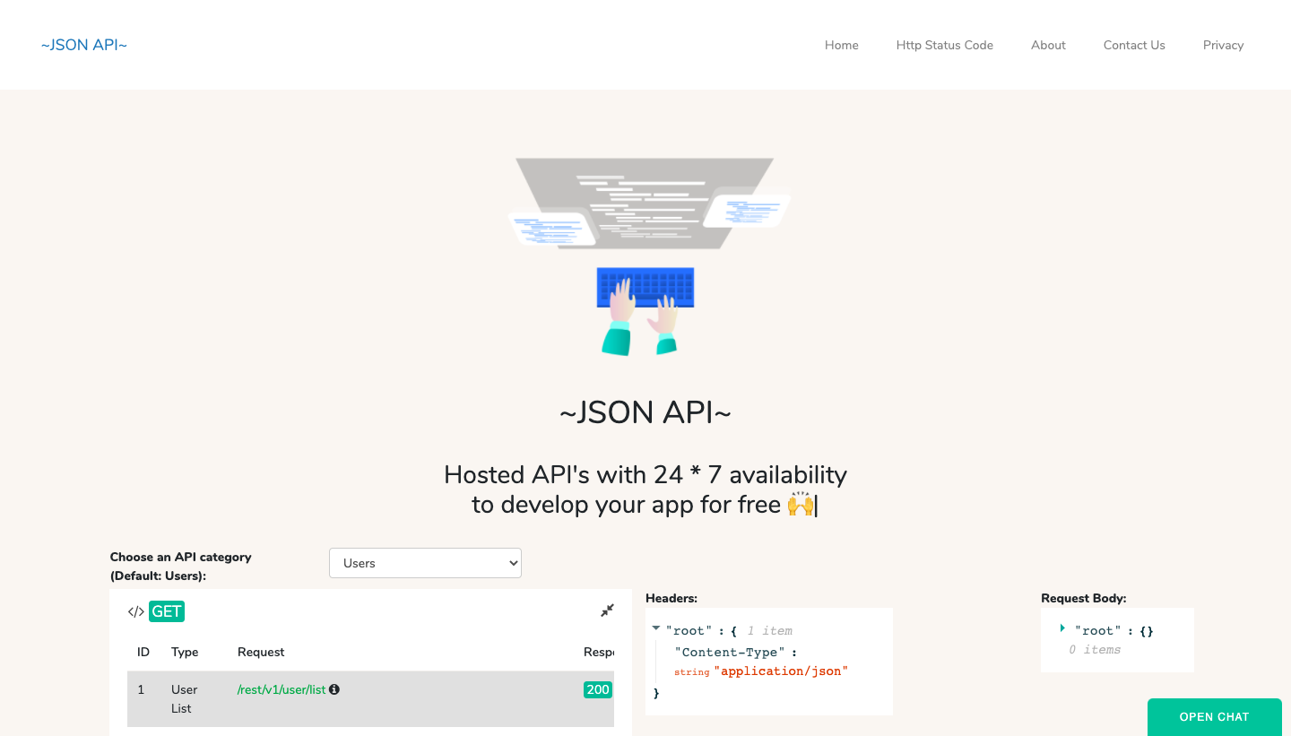 Find detailed information about JSON API