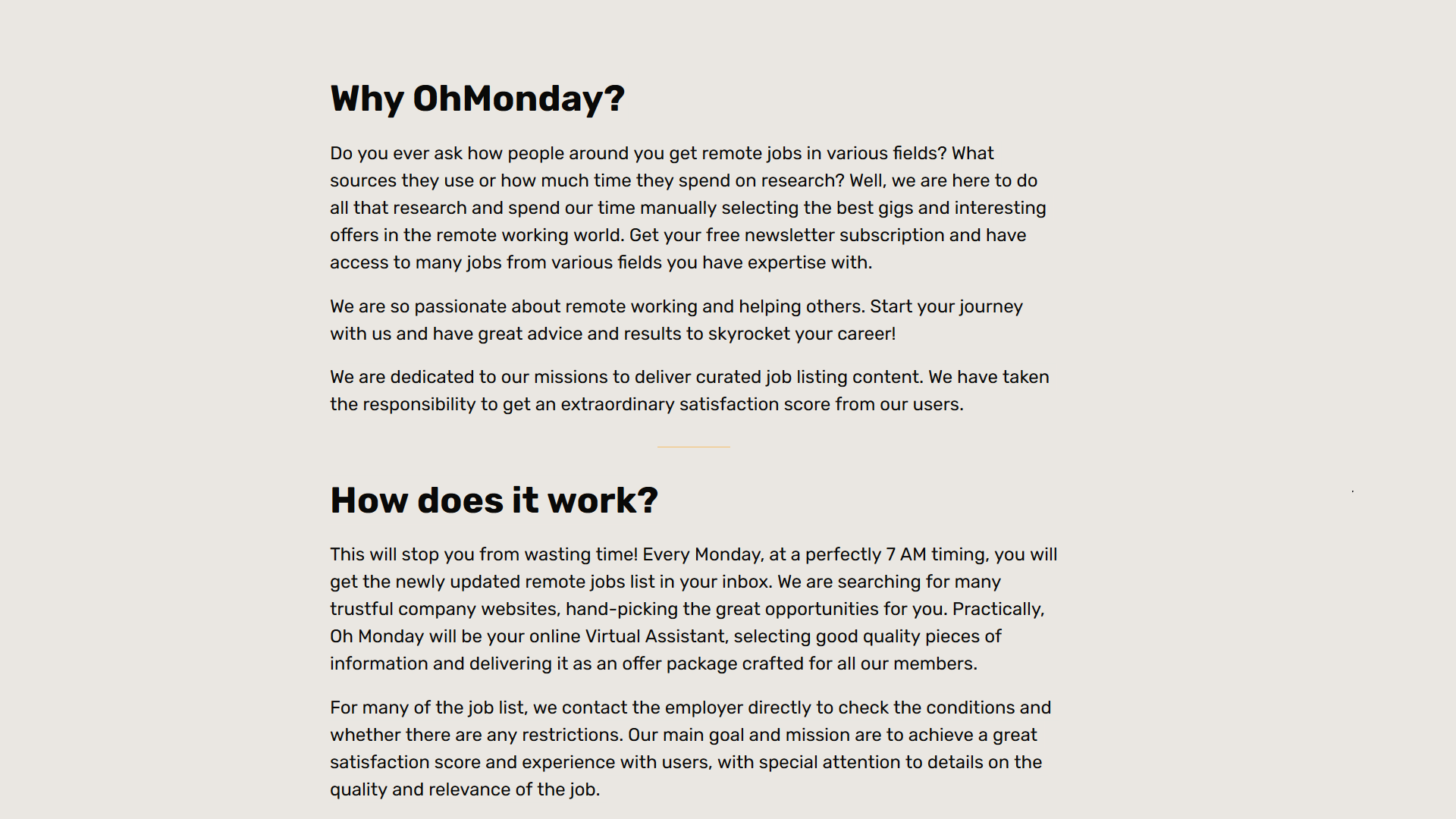 Get feedback from a vast remote working audience about OhMonday.co